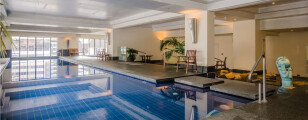 Pool area and gym